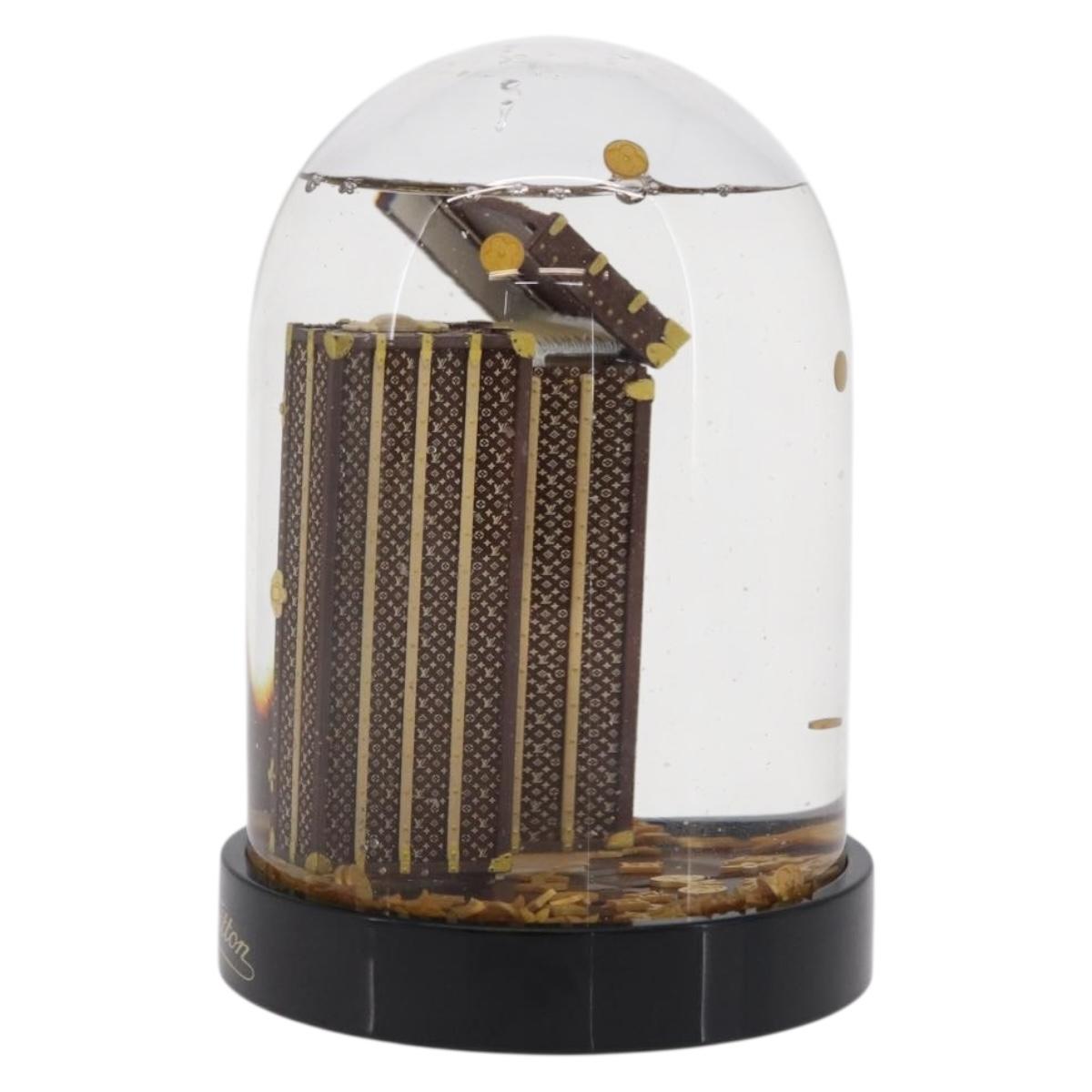 LOUIS VUITTON Trunk Snow Globe Glass Clear LV Auth 213900M