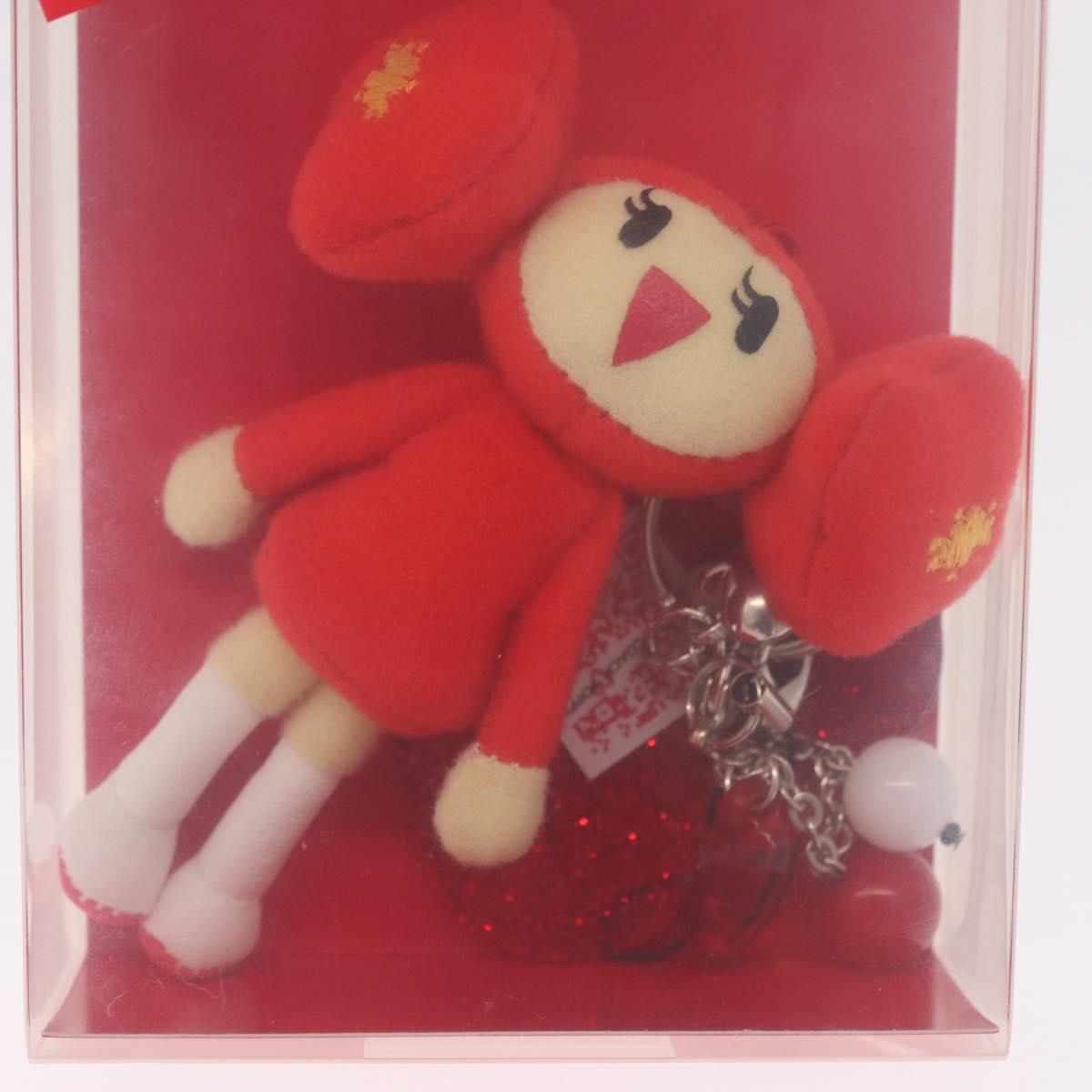 Coach Poppy-chan Key Holder Cotton Unopened Red Gold Auth 213903V