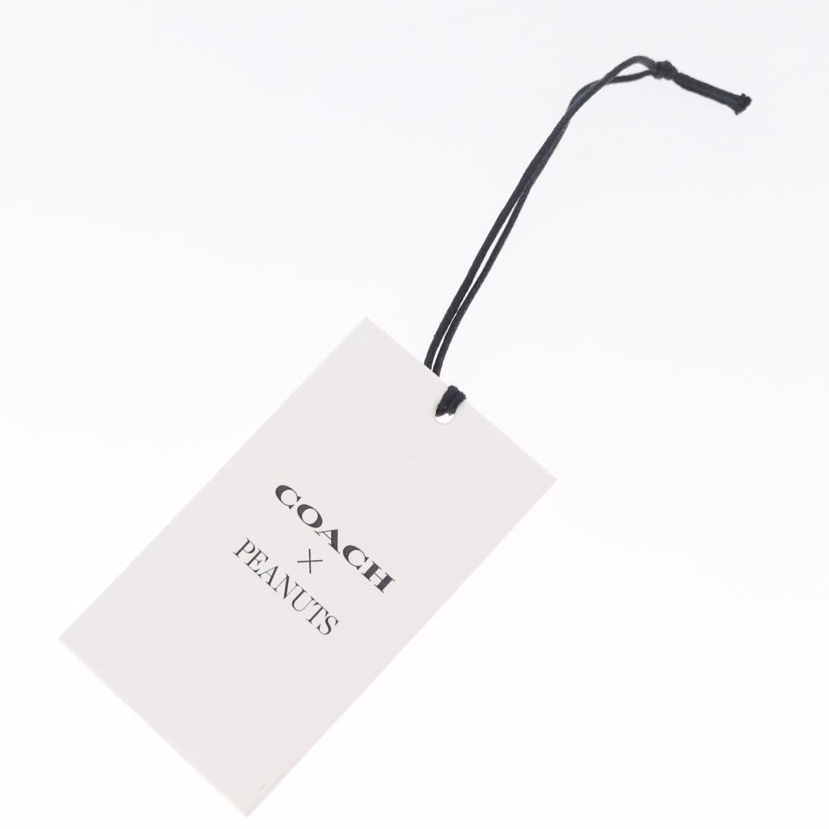 Coach Key Holder Leather PEANUTS Collaboration Blue Silver Auth 213907V