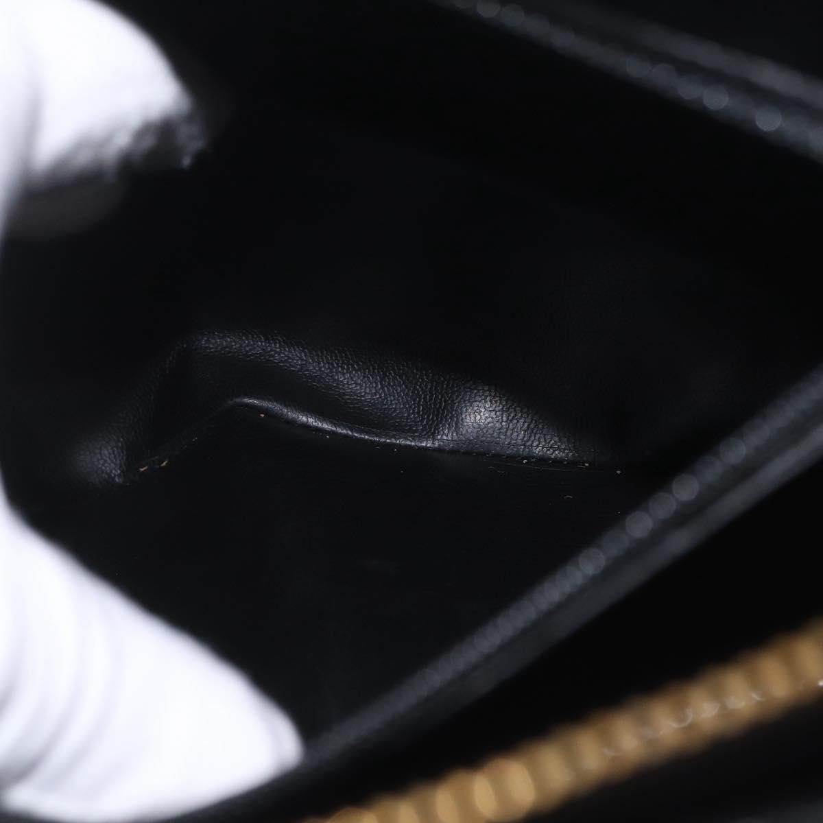 CHANEL Chain Shoulder Tote Bag Caviar Skin Black Gold CC Auth 213926V