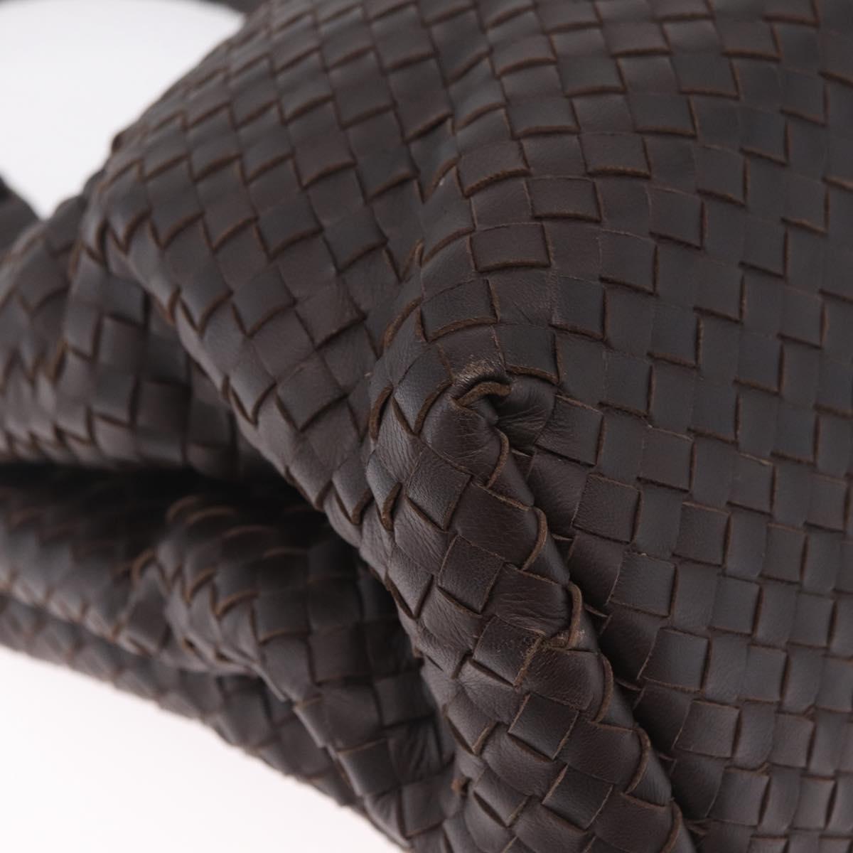 Bottega Veneta INTRECCIATO Rome Hand Bag Leather Brown Gold 171265 Auth 213934V