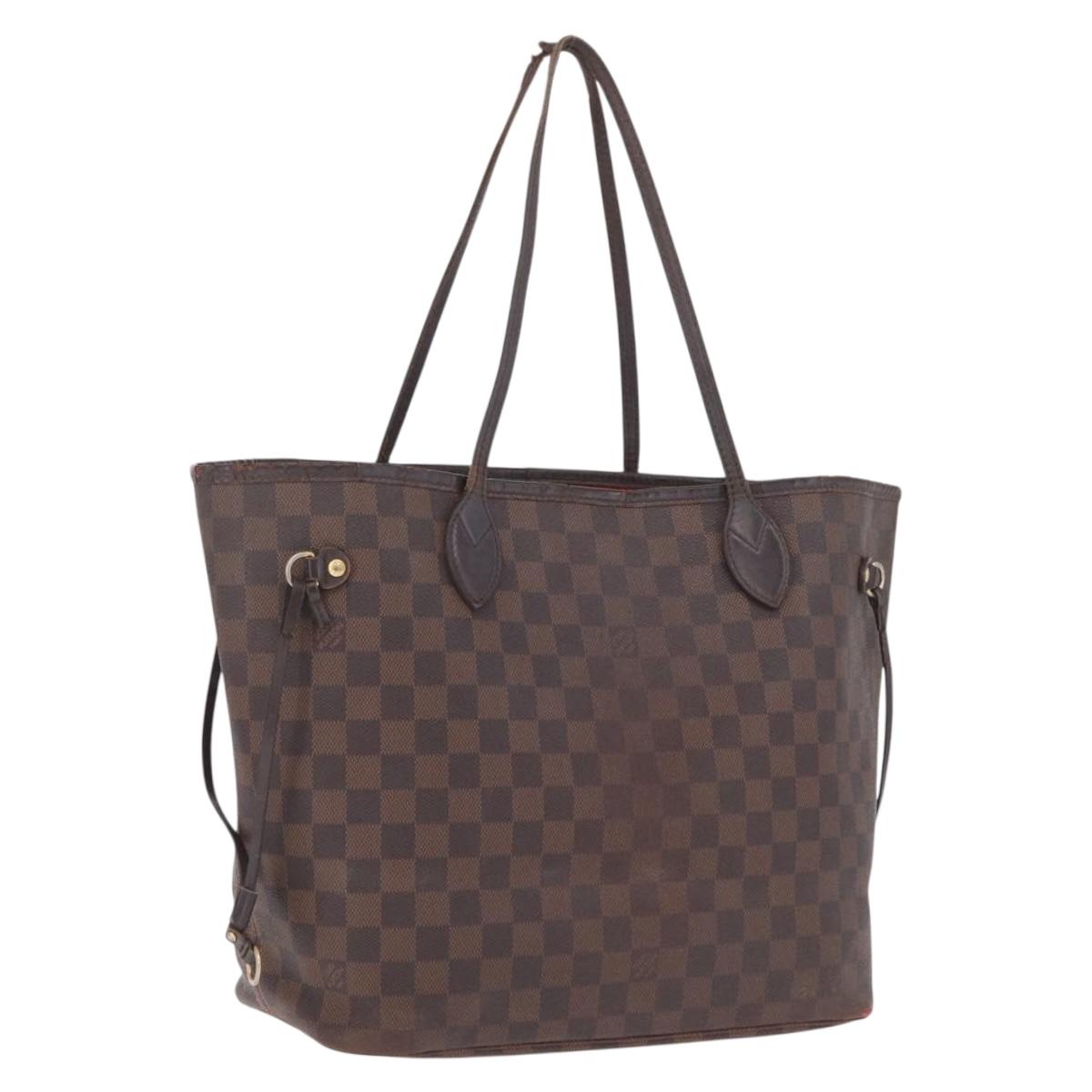 LOUIS VUITTON Damier Ebene Neverfull MM Tote Bag N51105 LV Auth 213941