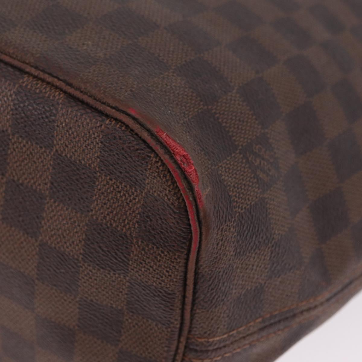 LOUIS VUITTON Damier Ebene Neverfull MM Tote Bag N51105 LV Auth 213941