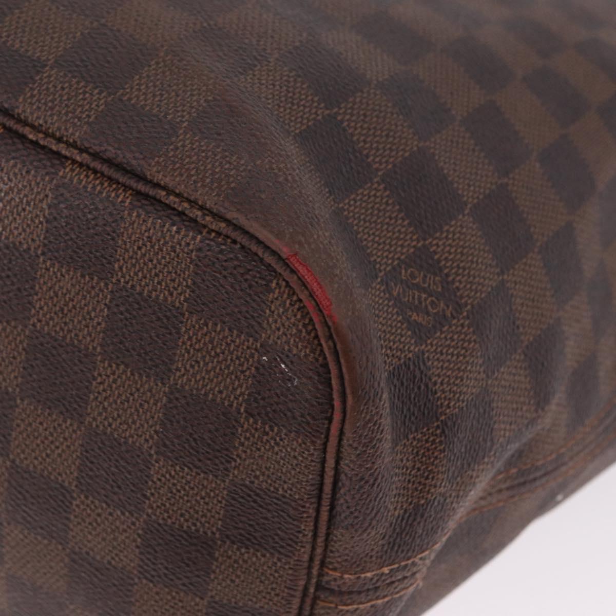 LOUIS VUITTON Damier Ebene Neverfull MM Tote Bag N51105 LV Auth 213941