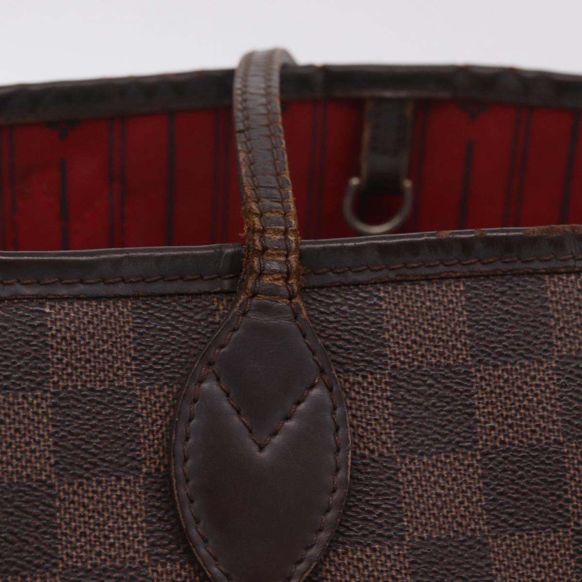 LOUIS VUITTON Damier Ebene Neverfull MM Tote Bag N51105 LV Auth 213941