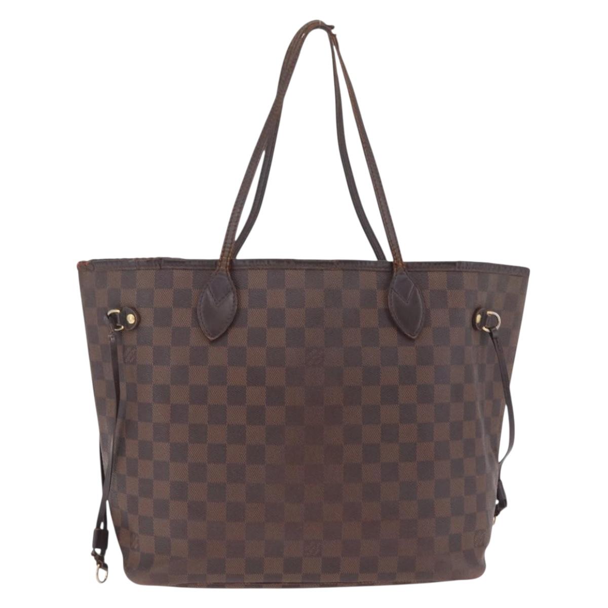 LOUIS VUITTON Damier Ebene Neverfull MM Tote Bag N51105 LV Auth 213941