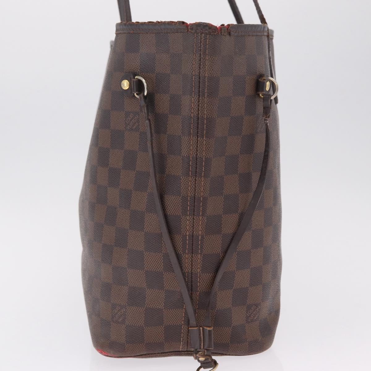 LOUIS VUITTON Damier Ebene Neverfull MM Tote Bag N51105 LV Auth 213941