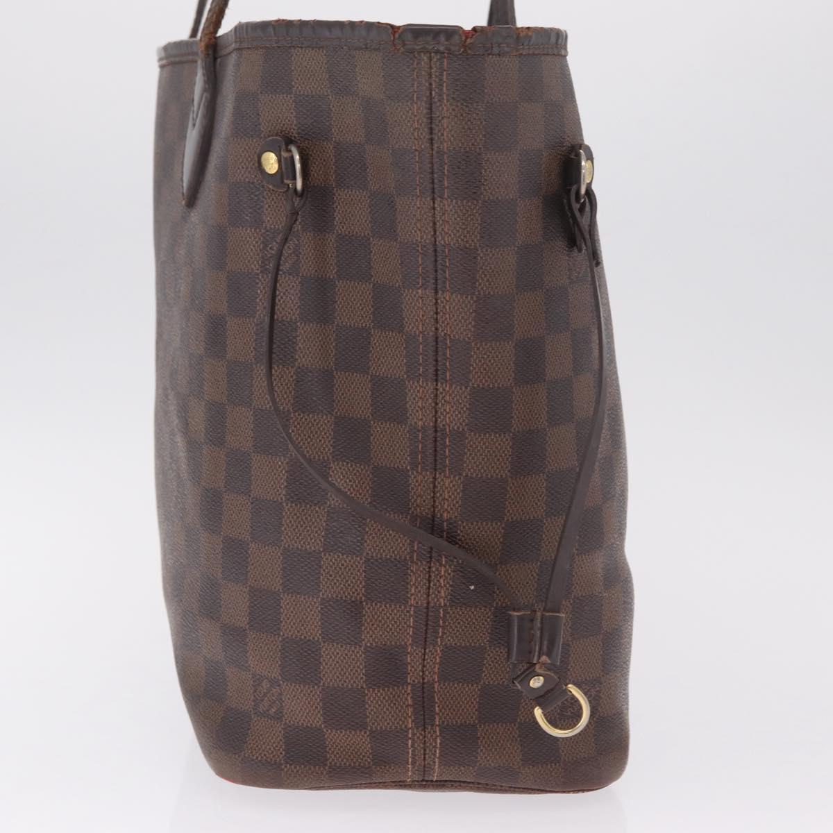 LOUIS VUITTON Damier Ebene Neverfull MM Tote Bag N51105 LV Auth 213941