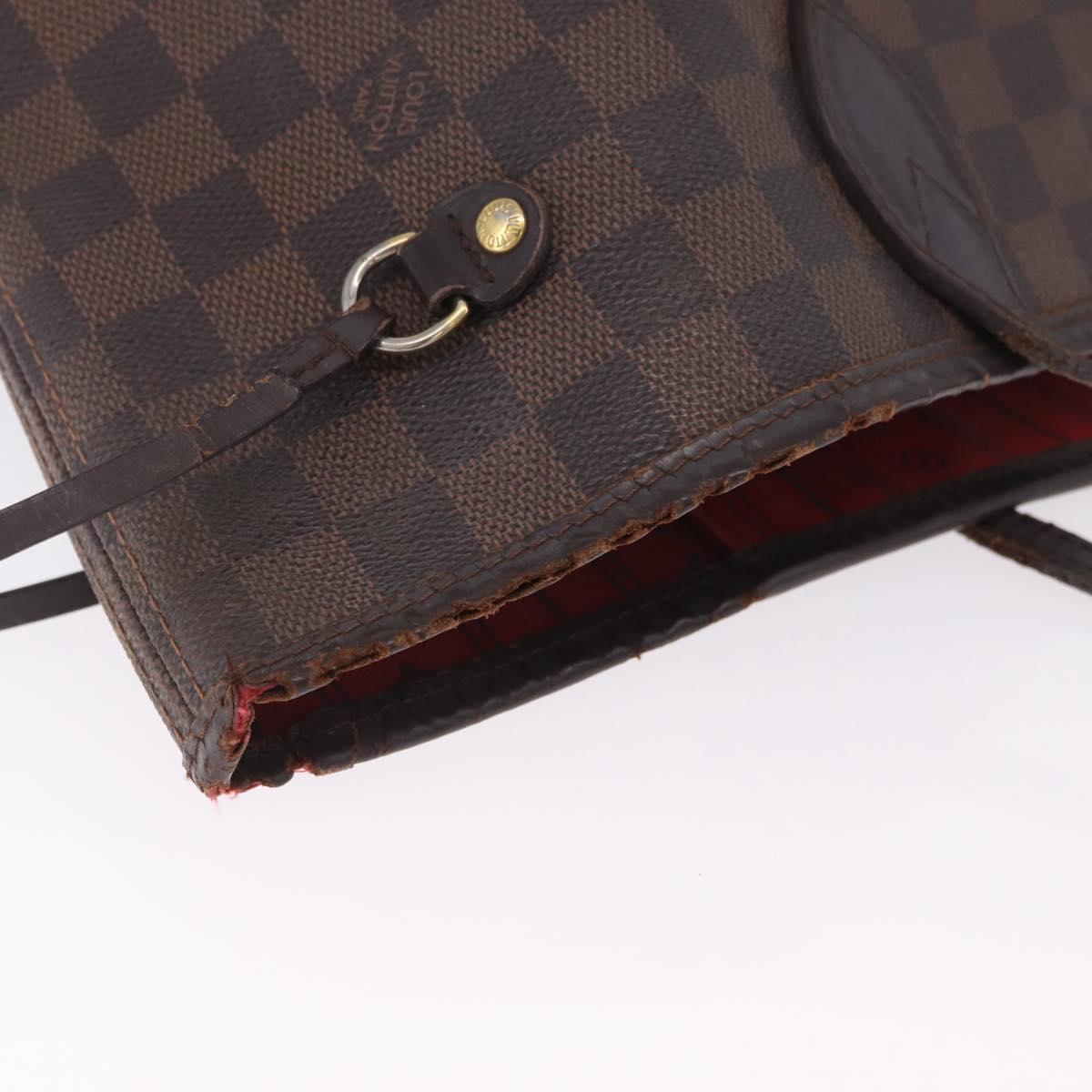 LOUIS VUITTON Damier Ebene Neverfull MM Tote Bag N51105 LV Auth 213941