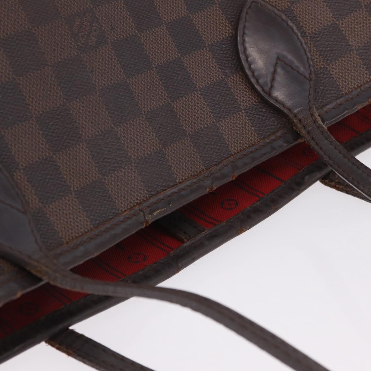 LOUIS VUITTON Damier Ebene Neverfull MM Tote Bag N51105 LV Auth 213941