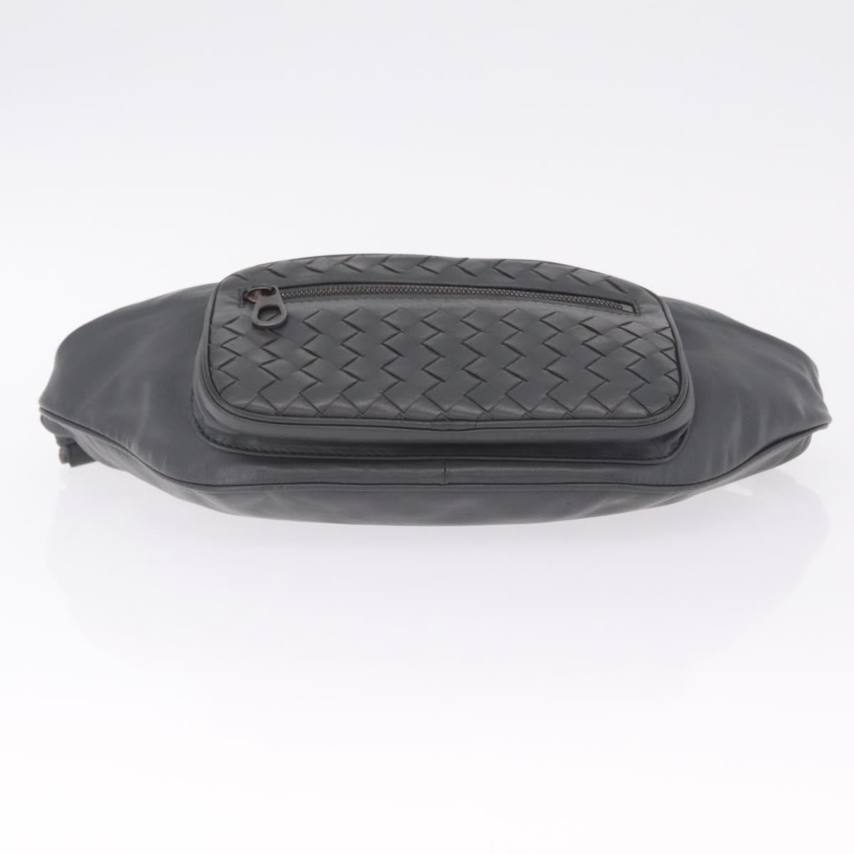 Bottega Veneta INTRECCIATO Body Bag Leather Gray Auth 213950V