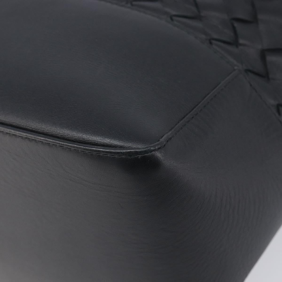 Bottega Veneta INTRECCIATO Tote Bag Leather Black Auth 213951V