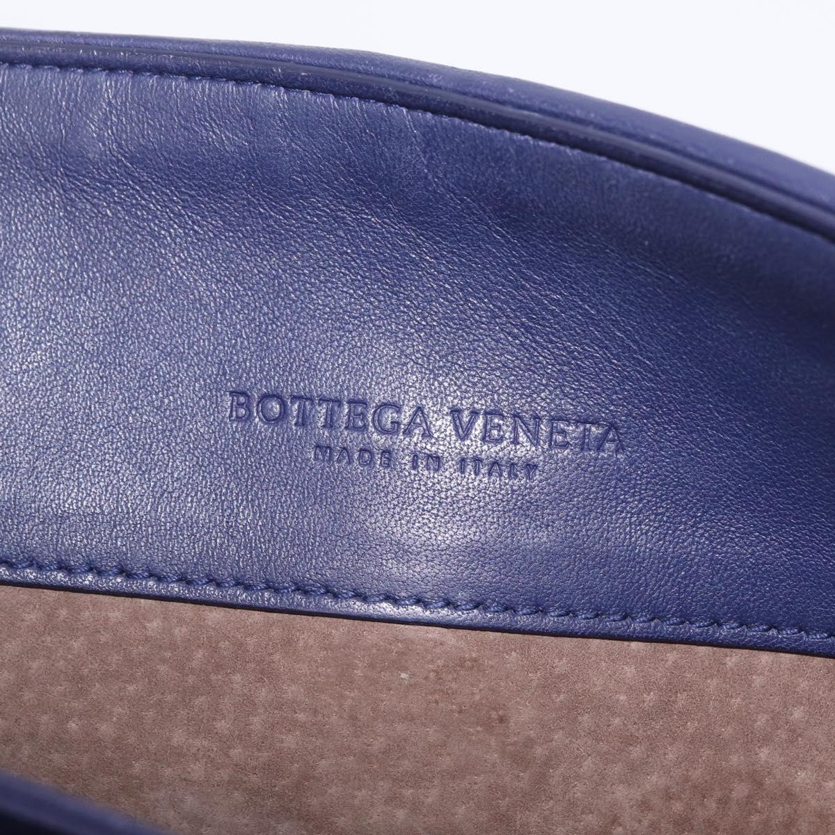 Bottega Veneta INTRECCIATO Chain Shoulder Bag Leather Purple Silver Auth 213952V