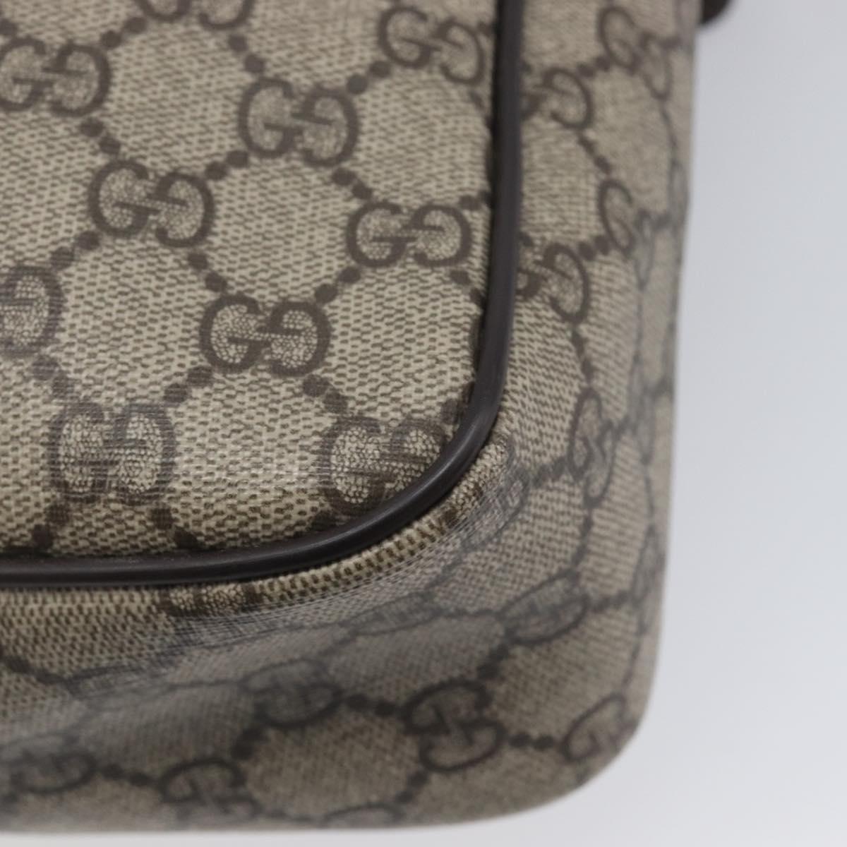 GUCCI GG Supreme Shoulder Bag PVC Beige Gold 201448 Auth 213958V