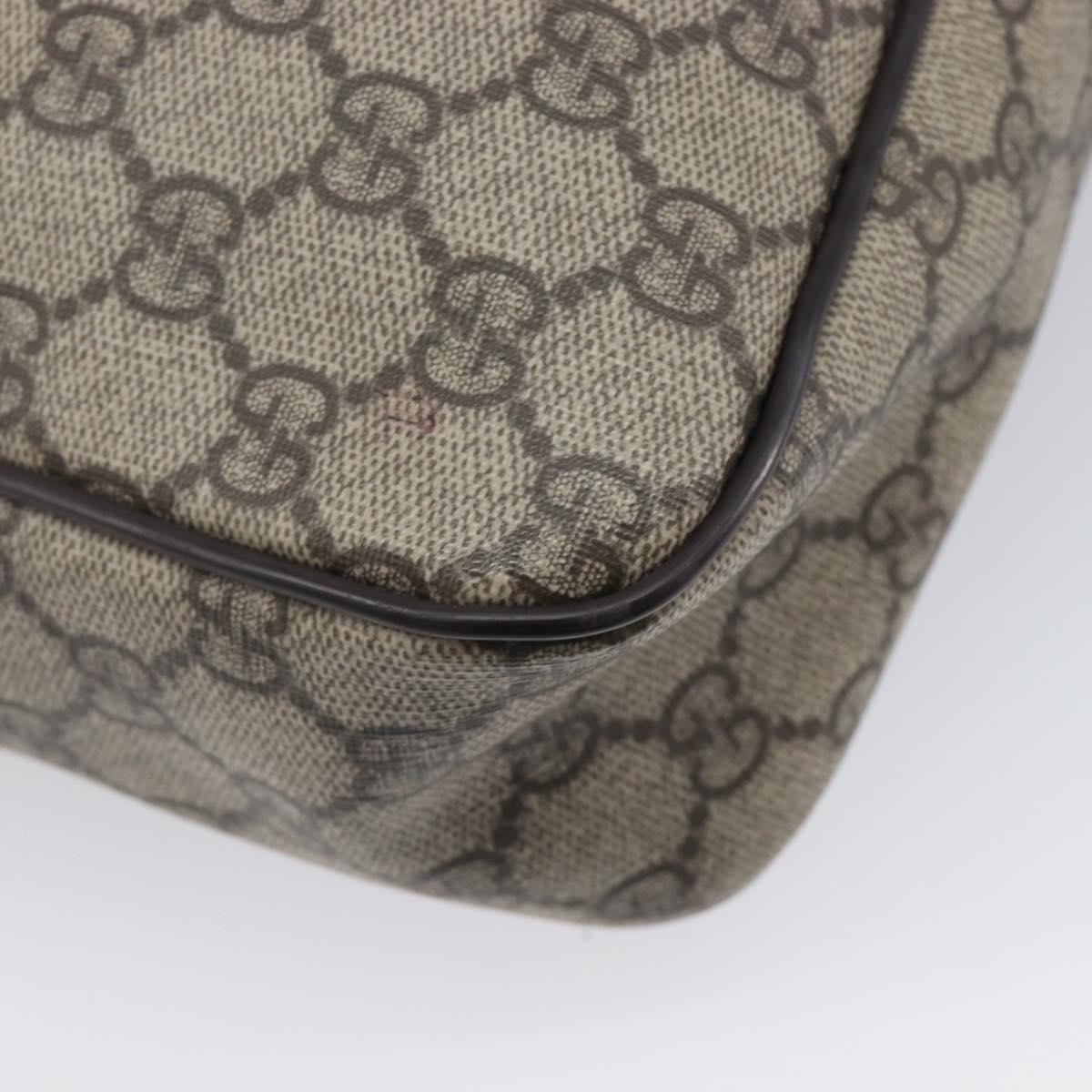 GUCCI GG Supreme Shoulder Bag PVC Beige Gold 201448 Auth 213958V