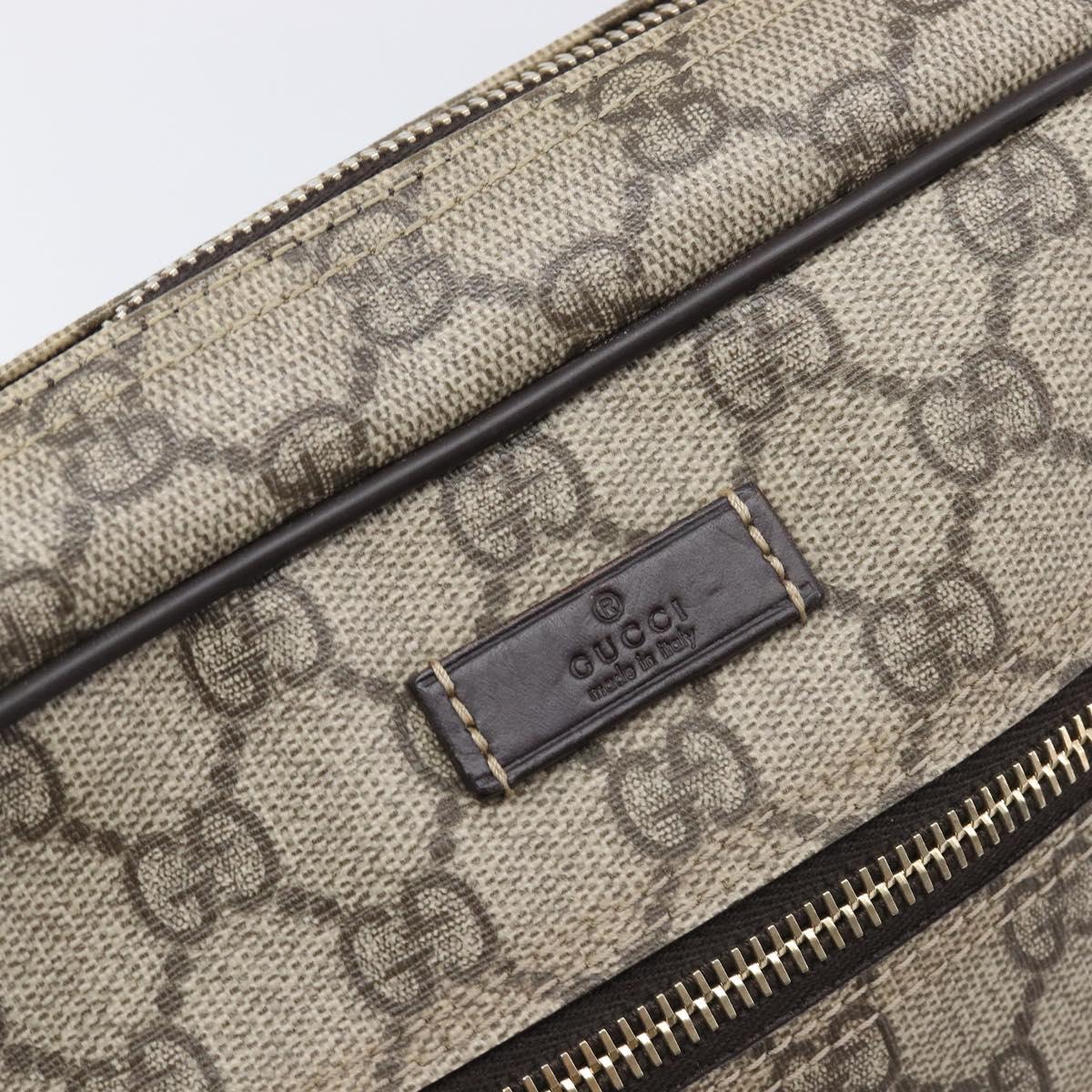 GUCCI GG Supreme Shoulder Bag PVC Beige Gold 201448 Auth 213958V
