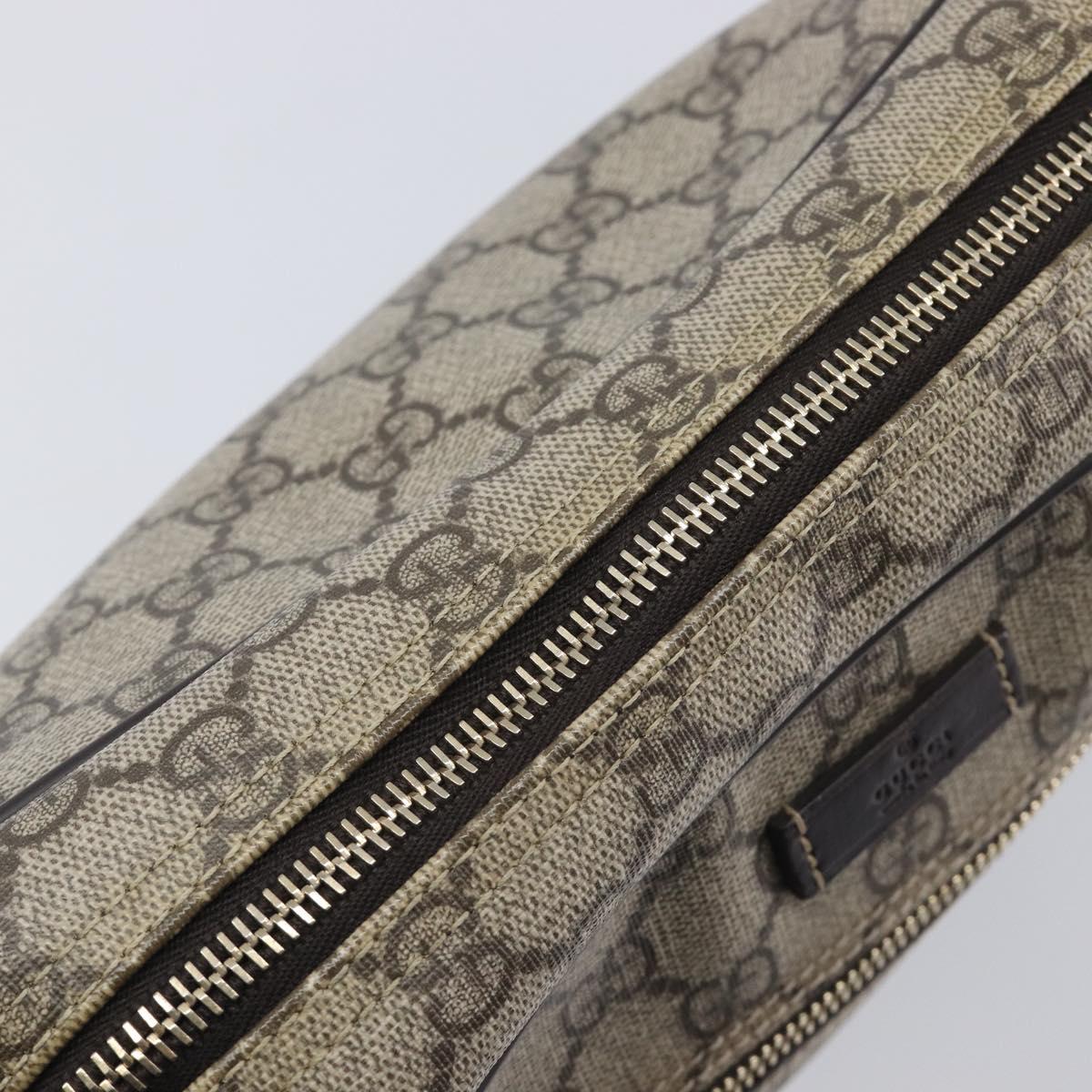 GUCCI GG Supreme Shoulder Bag PVC Beige Gold 201448 Auth 213958V