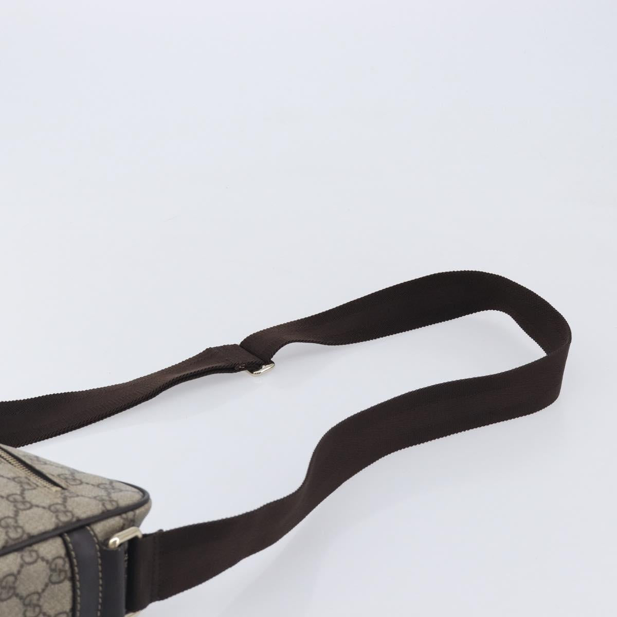 GUCCI GG Supreme Shoulder Bag PVC Beige Gold 201448 Auth 213958V