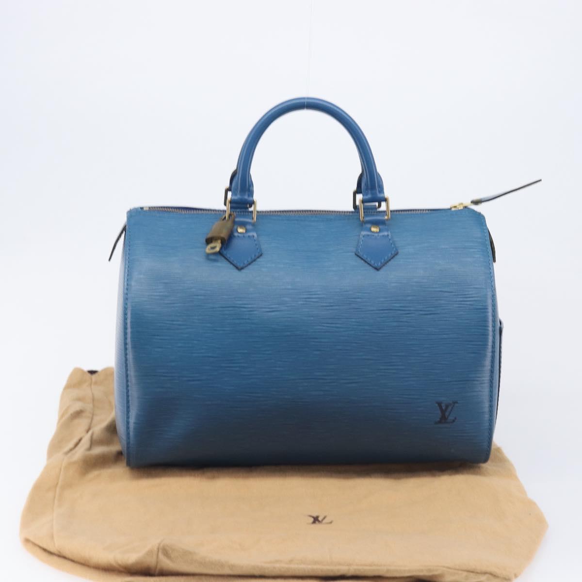 LOUIS VUITTON Epi Speedy 30 Hand Bag Toledo Blue M43005 LV Auth 213968V