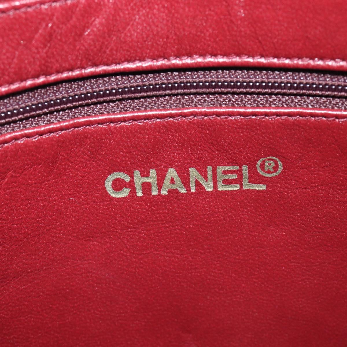 CHANEL Chain Shoulder Bag Lamb Skin Black Gold CC Auth 213976V