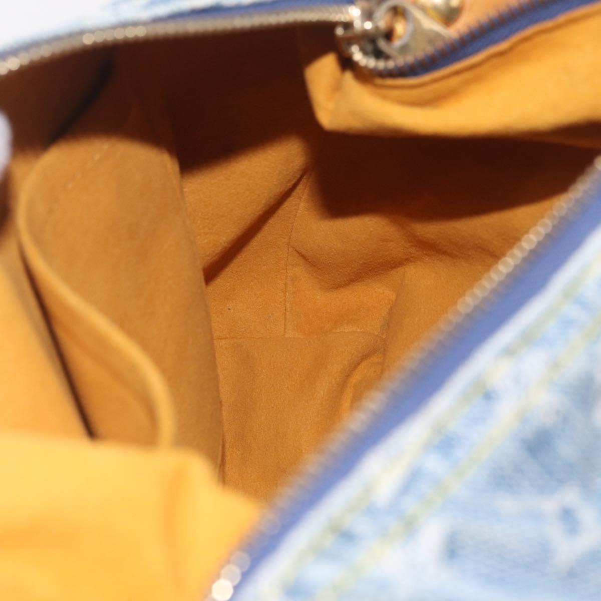 LOUIS VUITTON Monogram Denim Buggy PM Shoulder Bag Blue M95049 LV Auth 213977A