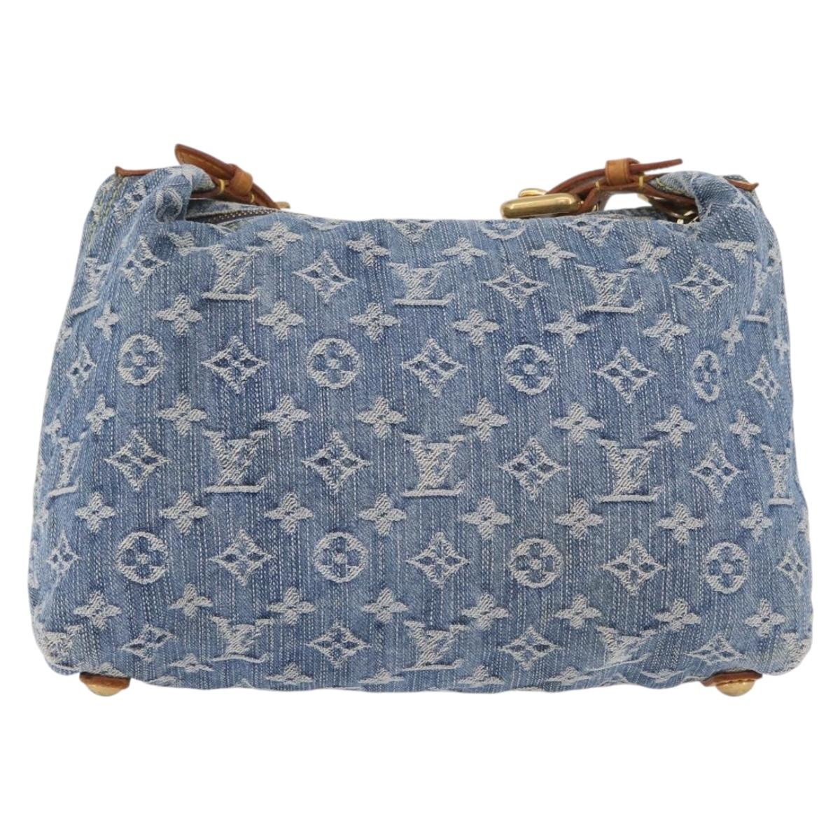 LOUIS VUITTON Monogram Denim Buggy PM Shoulder Bag Blue M95049 LV Auth 213977A