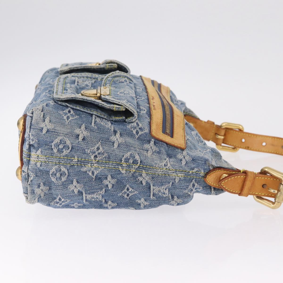 LOUIS VUITTON Monogram Denim Buggy PM Shoulder Bag Blue M95049 LV Auth 213977A