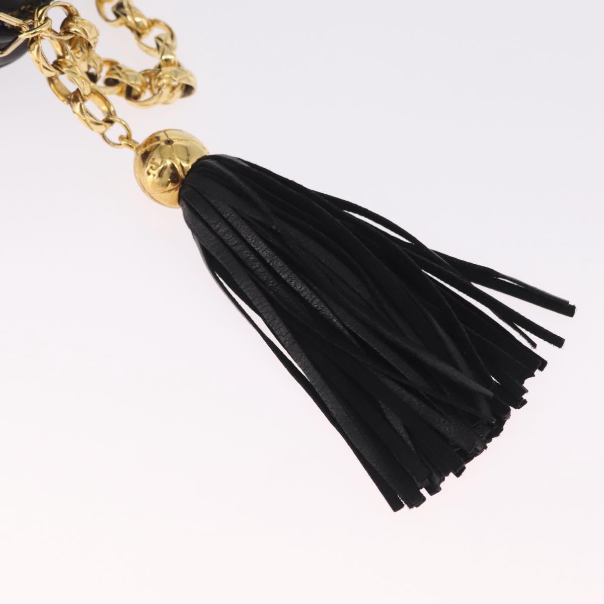 CHANEL Matelasse Chain Shoulder Bag Lamb Skin Black Gold CC Auth 213984V