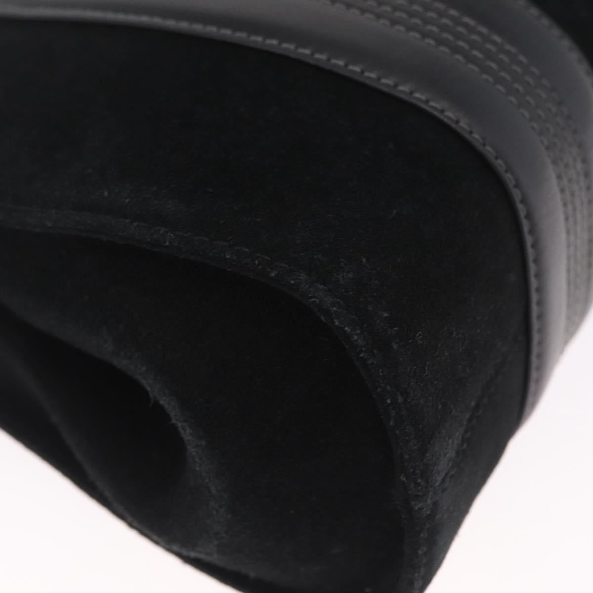 LOEWE Hand Bag Suede Black Silver Auth 213987V