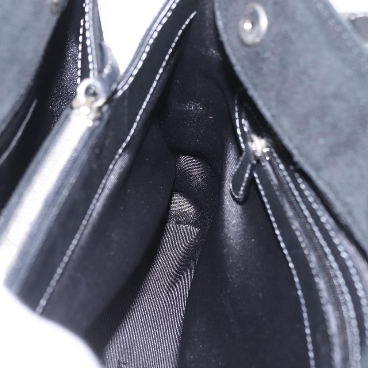 LOEWE Hand Bag Suede Black Silver Auth 213987V