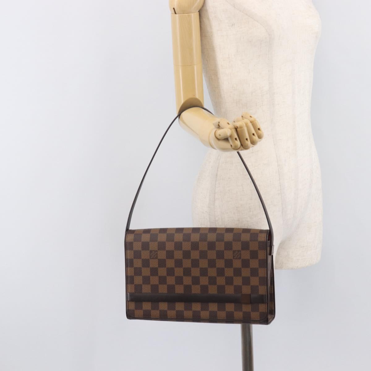 LOUIS VUITTON Damier Ebene Tribeca Ron Shoulder Bag N51160 LV Auth 213988V