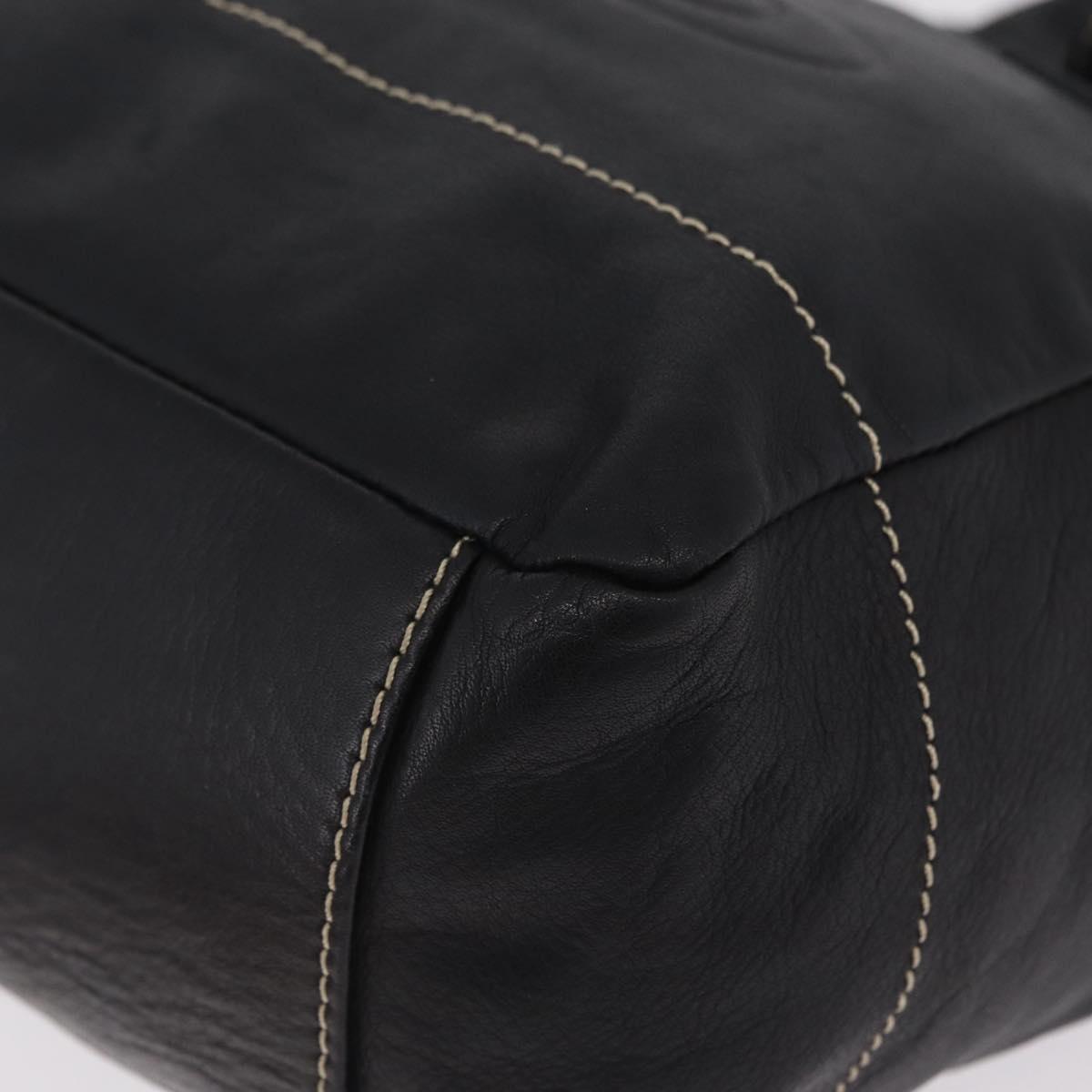 Vivienne Westwood Accord Hand Bag Leather Black Gold Auth 213993A