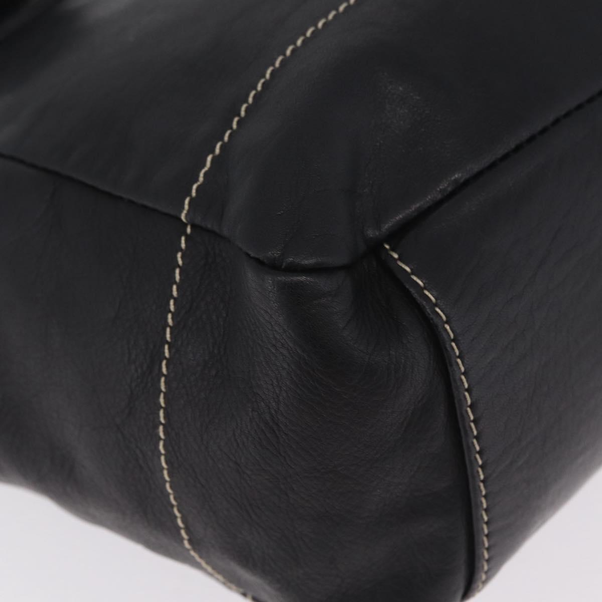 Vivienne Westwood Accord Hand Bag Leather Black Gold Auth 213993A