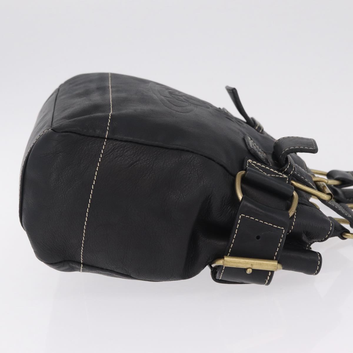 Vivienne Westwood Accord Hand Bag Leather Black Gold Auth 213993A
