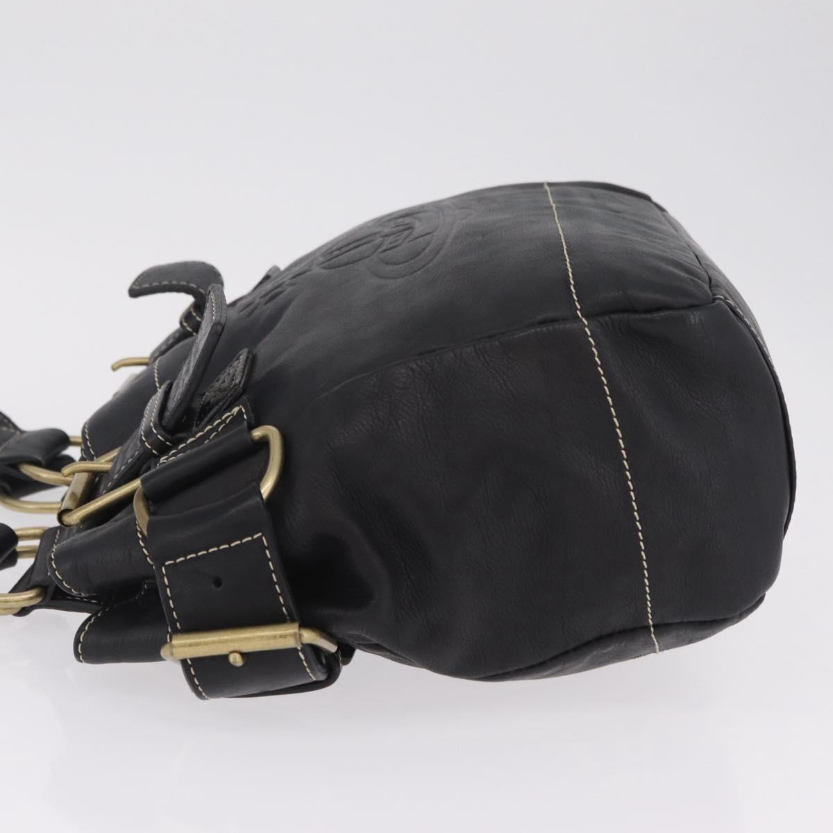 Vivienne Westwood Accord Hand Bag Leather Black Gold Auth 213993A