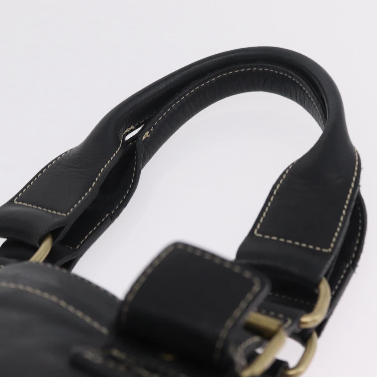 Vivienne Westwood Accord Hand Bag Leather Black Gold Auth 213993A