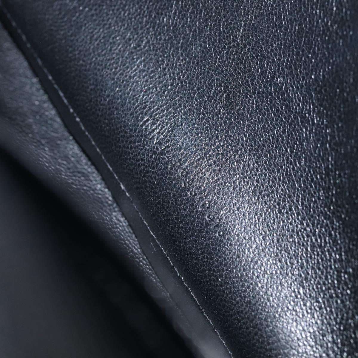 Saint Laurent Chain Wallet Leather Black Gold Auth 213994M