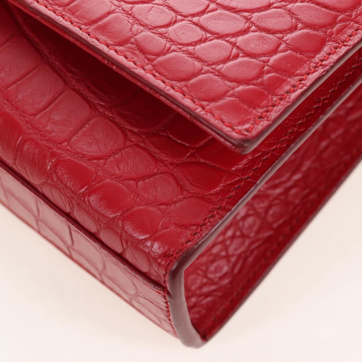 Saint Laurent Kate Chain Bag Calf leather Embossed Red Auth 213998M