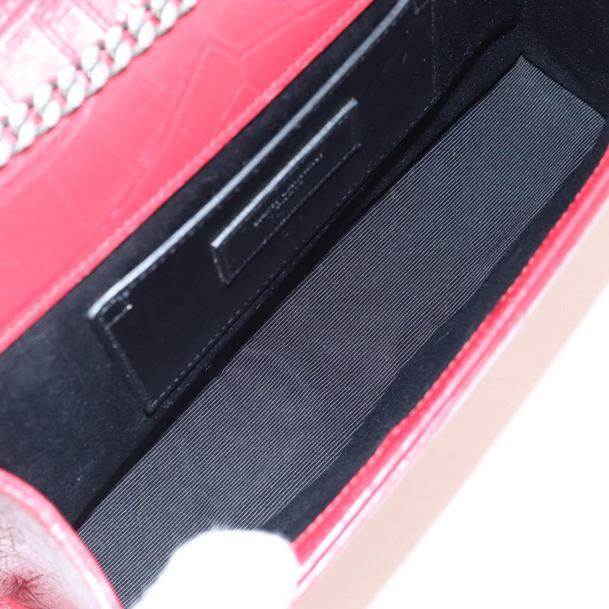 Saint Laurent Kate Chain Bag Calf leather Embossed Red Auth 213998M
