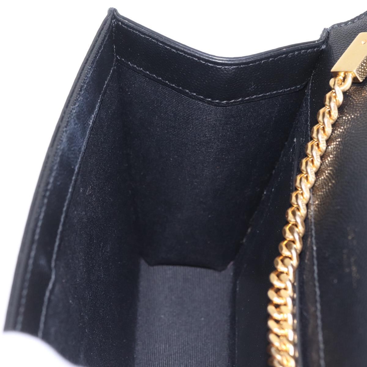 Saint Laurent Chain Kate Shoulder Bag Leather Black Gold Auth 213999M