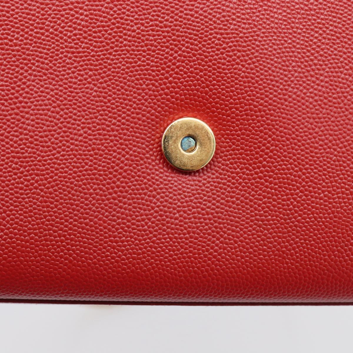 Saint Laurent Kate Chain Shoulder Bag Leather Red Gold Auth 214000M