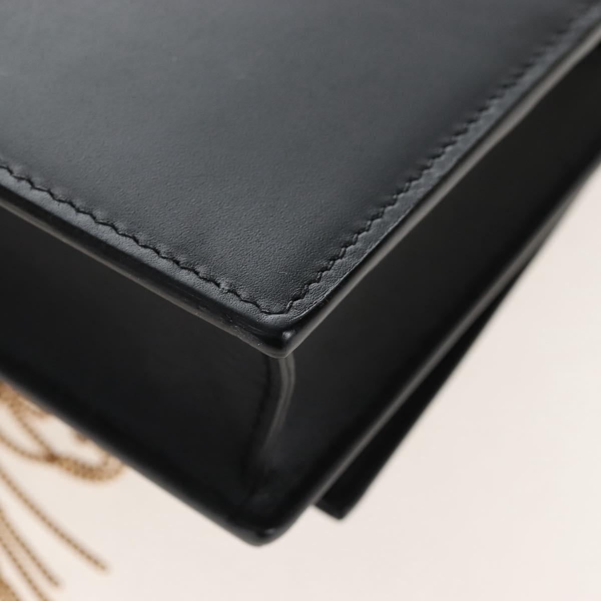 Saint Laurent Kate Chain Shoulder Bag Leather Black Gold Auth 214006M