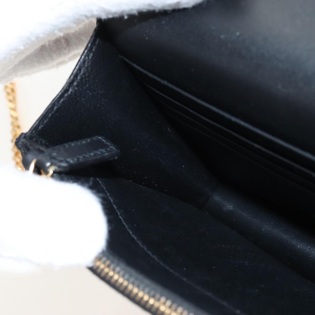Saint Laurent Kate Chain Shoulder Bag Leather Black Gold Auth 214006M