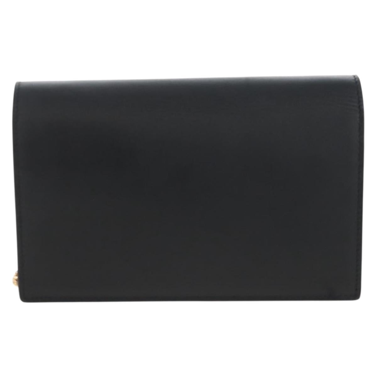 Saint Laurent Kate Chain Shoulder Bag Leather Black Gold Auth 214006M