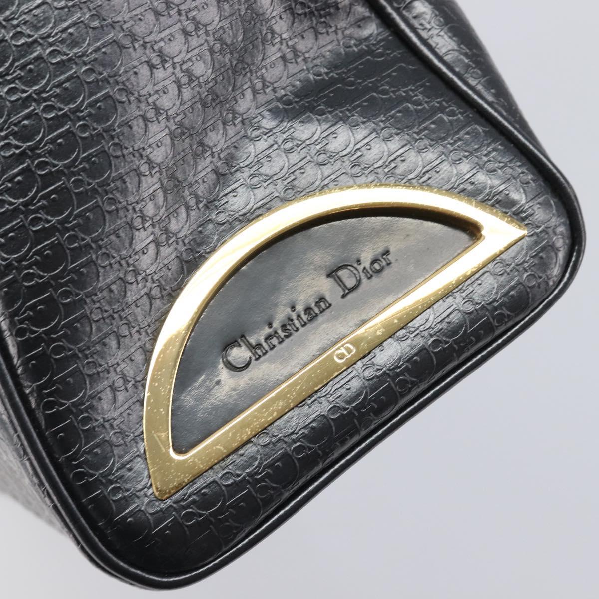 Christian Dior Trotter Canvas Maris Pearl Bag Leather Gray Gold Auth 214009V
