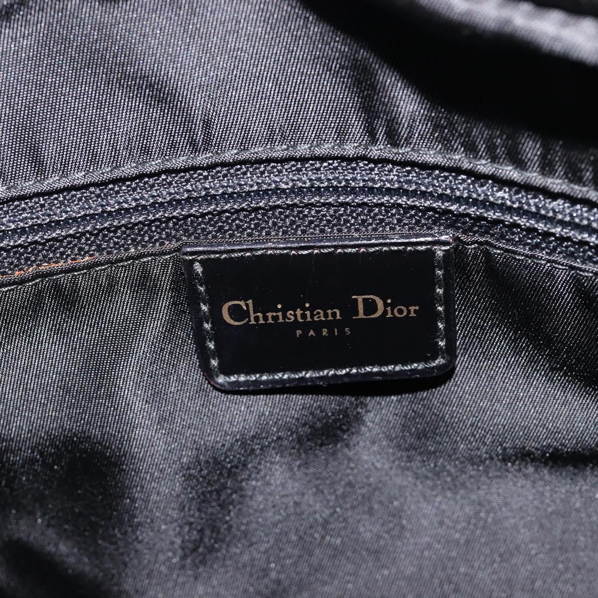 Christian Dior Trotter Canvas Maris Pearl Bag Leather Gray Gold Auth 214009V