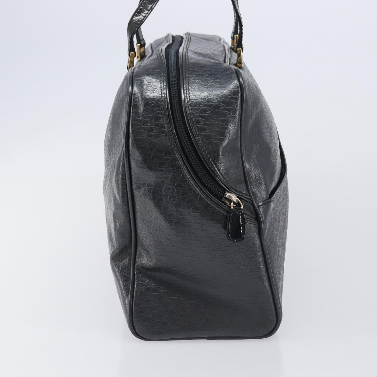Christian Dior Trotter Canvas Maris Pearl Bag Leather Gray Gold Auth 214009V