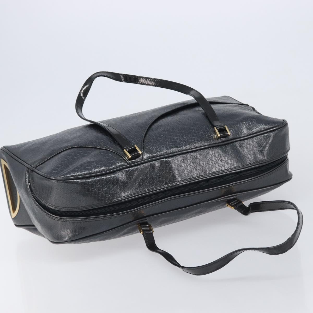 Christian Dior Trotter Canvas Maris Pearl Bag Leather Gray Gold Auth 214009V