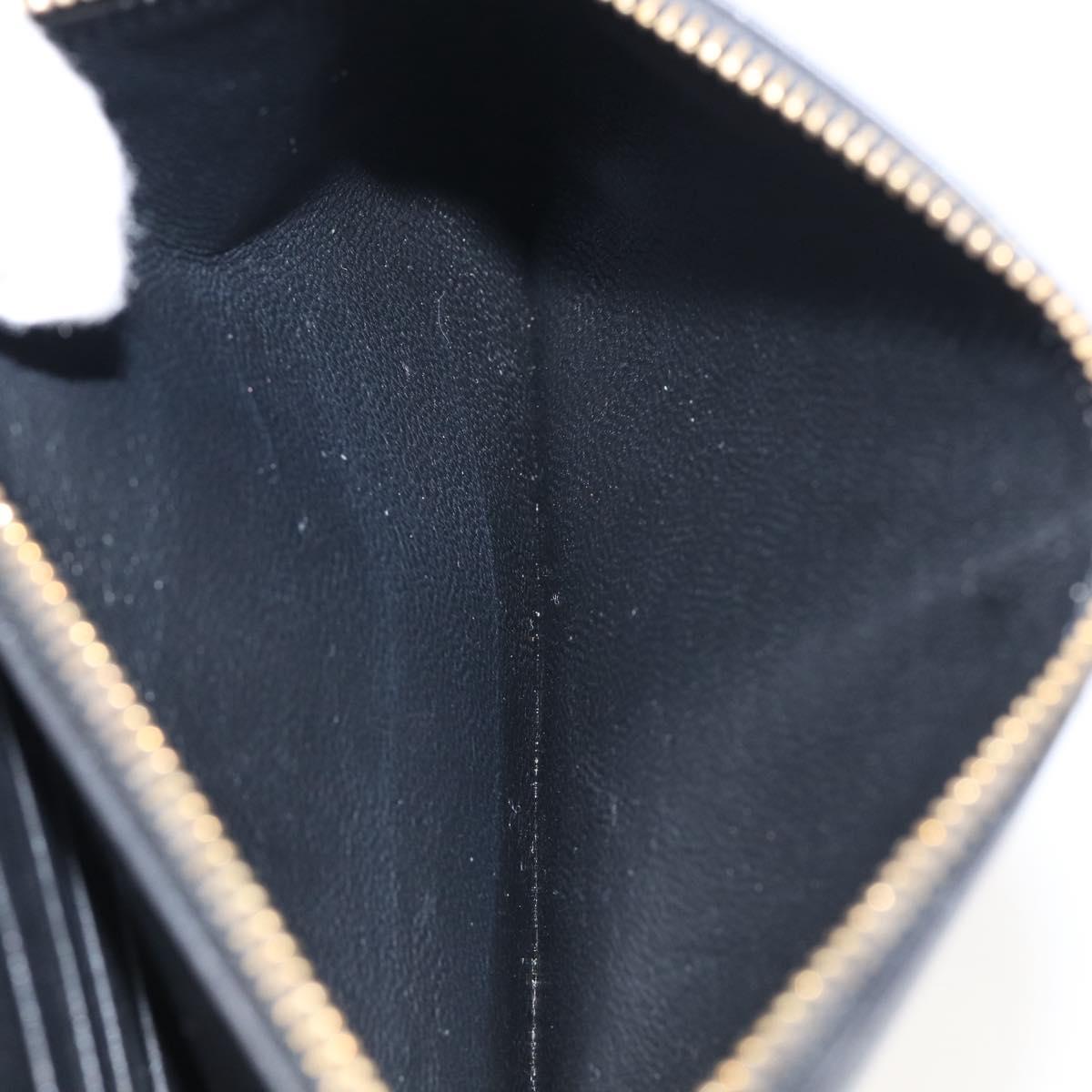 Saint Laurent Kate Chain Wallet Leather Gold Black Auth 214029M