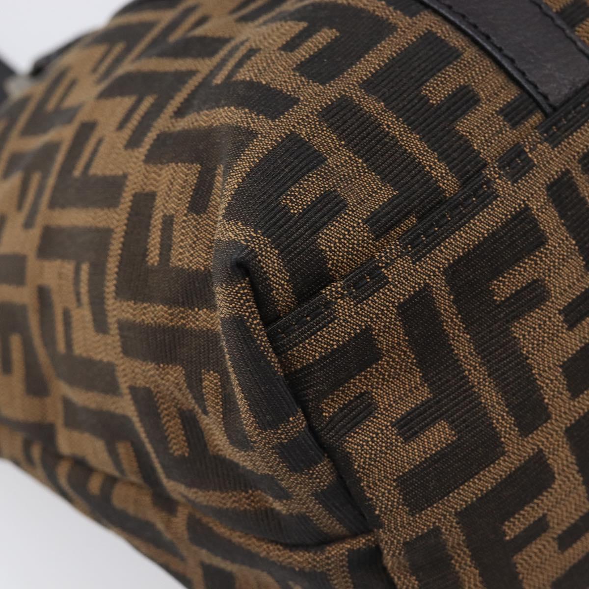 FENDI Zucca Canvas Tote Bag Brown Black Auth 214039V
